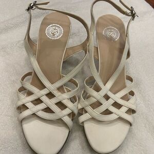SO Cream Strappy Sandals with Ankle Buckle